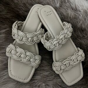 A New Day Women's Cream Braided Sandals